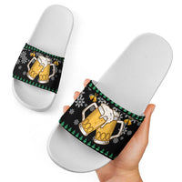 Drinker Bell Christmas Slide Sandals Funny Xmas Holiday Patterns - Wonder Print Shop