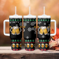 Drinker Bell Christmas Tumbler With Handle Funny Xmas Holiday Patterns - Wonder Print Shop