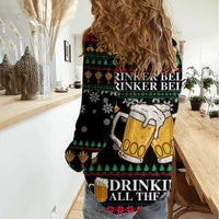 Drinker Bell Christmas Women Casual Shirt Funny Xmas Holiday Patterns - Wonder Print Shop