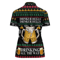 Drinker Bell Christmas Women Polo Shirt Funny Xmas Holiday Patterns - Wonder Print Shop