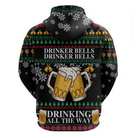 Drinker Bell Christmas Zip Hoodie Funny Xmas Holiday Patterns - Wonder Print Shop