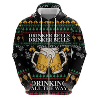 Drinker Bell Christmas Zip Hoodie Funny Xmas Holiday Patterns - Wonder Print Shop