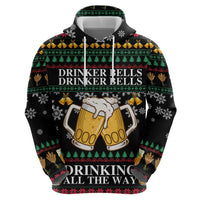 Drinker Bell Christmas Zip Hoodie Funny Xmas Holiday Patterns - Wonder Print Shop