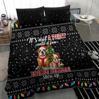 English Bulldog Show Up Christmas Bedding Set Funny Xmas Holiday Patterns - Wonder Print Shop