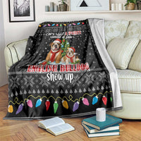 English Bulldog Show Up Christmas Blanket Funny Xmas Holiday Patterns - Wonder Print Shop