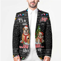 English Bulldog Show Up Christmas Blazer Funny Xmas Holiday Patterns - Wonder Print Shop