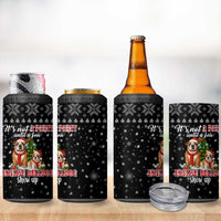English Bulldog Show Up Christmas 4 in 1 Can Cooler Tumbler Funny Xmas Holiday Patterns - Wonder Print Shop