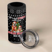 English Bulldog Show Up Christmas 4 in 1 Can Cooler Tumbler Funny Xmas Holiday Patterns - Wonder Print Shop