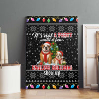 English Bulldog Show Up Christmas Canvas Wall Art Funny Xmas Holiday Patterns - Wonder Print Shop