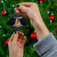 English Bulldog Show Up Christmas Ceramic Ornament Funny Xmas Holiday Patterns - Wonder Print Shop