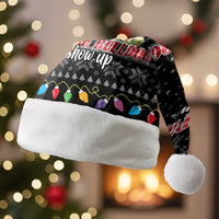 English Bulldog Show Up Christmas Santa Hat Funny Xmas Holiday Patterns - Wonder Print Shop