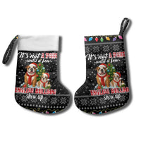 English Bulldog Show Up Christmas Stocking Funny Xmas Holiday Patterns - Wonder Print Shop