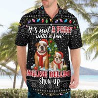 English Bulldog Show Up Christmas Hawaiian Shirt Funny Xmas Holiday Patterns - Wonder Print Shop