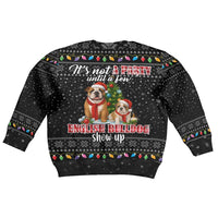 English Bulldog Show Up Christmas Kid Ugly Christmas Sweater Funny Xmas Holiday Patterns - Wonder Print Shop