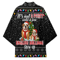 English Bulldog Show Up Christmas Kimono Funny Xmas Holiday Patterns - Wonder Print Shop