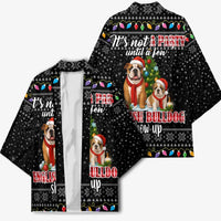 English Bulldog Show Up Christmas Kimono Funny Xmas Holiday Patterns - Wonder Print Shop