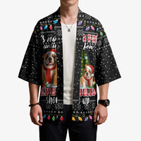 English Bulldog Show Up Christmas Kimono Funny Xmas Holiday Patterns - Wonder Print Shop