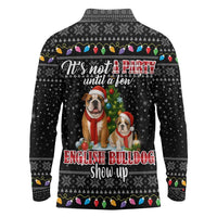 English Bulldog Show Up Christmas Long Sleeve Polo Shirt Funny Xmas Holiday Patterns - Wonder Print Shop