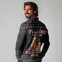 English Bulldog Show Up Christmas Long Sleeve Polo Shirt Funny Xmas Holiday Patterns - Wonder Print Shop