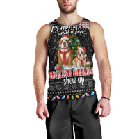 English Bulldog Show Up Christmas Men Tank Top Funny Xmas Holiday Patterns - Wonder Print Shop
