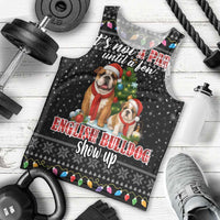 English Bulldog Show Up Christmas Men Tank Top Funny Xmas Holiday Patterns - Wonder Print Shop
