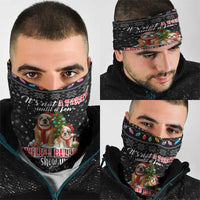 English Bulldog Show Up Christmas Neck Gaiter Funny Xmas Holiday Patterns - Wonder Print Shop