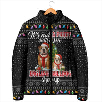 English Bulldog Show Up Christmas Padded Jacket Funny Xmas Holiday Patterns - Wonder Print Shop