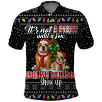 English Bulldog Show Up Christmas Polo Shirt Funny Xmas Holiday Patterns - Wonder Print Shop