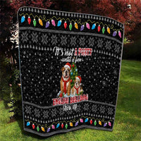 English Bulldog Show Up Christmas Quilt Funny Xmas Holiday Patterns - Wonder Print Shop