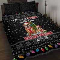 English Bulldog Show Up Christmas Quilt Bed Set Funny Xmas Holiday Patterns - Wonder Print Shop