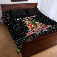 English Bulldog Show Up Christmas Quilt Bed Set Funny Xmas Holiday Patterns - Wonder Print Shop