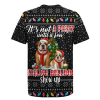 English Bulldog Show Up Christmas Rugby Jersey Funny Xmas Holiday Patterns - Wonder Print Shop