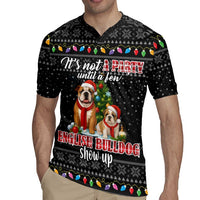 English Bulldog Show Up Christmas Rugby Jersey Funny Xmas Holiday Patterns - Wonder Print Shop