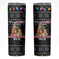 English Bulldog Show Up Christmas Skinny Tumbler Funny Xmas Holiday Patterns - Wonder Print Shop