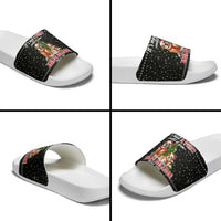 English Bulldog Show Up Christmas Slide Sandals Funny Xmas Holiday Patterns - Wonder Print Shop