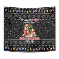 English Bulldog Show Up Christmas Tapestry Funny Xmas Holiday Patterns - Wonder Print Shop