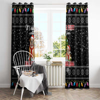 English Bulldog Show Up Christmas Window Curtain Funny Xmas Holiday Patterns - Wonder Print Shop
