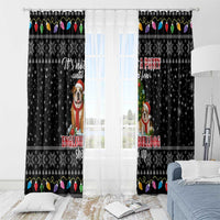 English Bulldog Show Up Christmas Window Curtain Funny Xmas Holiday Patterns - Wonder Print Shop