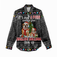 English Bulldog Show Up Christmas Women Casual Shirt Funny Xmas Holiday Patterns - Wonder Print Shop