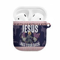Jesus Has Your Back Jiu Jitsu Christmas AirPods Case Funny Xmas Holiday Patterns - Wonder Print Shop
