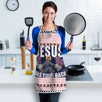 Jesus Has Your Back Jiu Jitsu Christmas Apron Funny Xmas Holiday Patterns - Wonder Print Shop