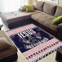 Jesus Has Your Back Jiu Jitsu Christmas Area Rug Funny Xmas Holiday Patterns - Wonder Print Shop