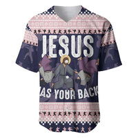 Jesus Has Your Back Jiu Jitsu Christmas Baseball Jersey Funny Xmas Holiday Patterns - Wonder Print Shop