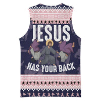 Jesus Has Your Back Jiu Jitsu Christmas Basketball Jersey Funny Xmas Holiday Patterns - Wonder Print Shop