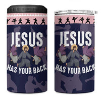 Jesus Has Your Back Jiu Jitsu Christmas 4 in 1 Can Cooler Tumbler Funny Xmas Holiday Patterns - Wonder Print Shop