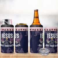 Jesus Has Your Back Jiu Jitsu Christmas 4 in 1 Can Cooler Tumbler Funny Xmas Holiday Patterns - Wonder Print Shop