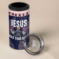 Jesus Has Your Back Jiu Jitsu Christmas 4 in 1 Can Cooler Tumbler Funny Xmas Holiday Patterns - Wonder Print Shop