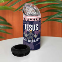 Jesus Has Your Back Jiu Jitsu Christmas 4 in 1 Can Cooler Tumbler Funny Xmas Holiday Patterns - Wonder Print Shop