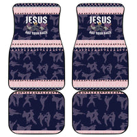 Jesus Has Your Back Jiu Jitsu Christmas Car Mats Funny Xmas Holiday Patterns - Wonder Print Shop