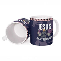 Jesus Has Your Back Jiu Jitsu Christmas Ceramic Mug Funny Xmas Holiday Patterns - Wonder Print Shop